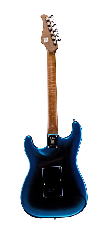 GTRS P800, corps aulne, manche érable flammé torréfié, touche palissandre, micros et processeur GTRS, dark night