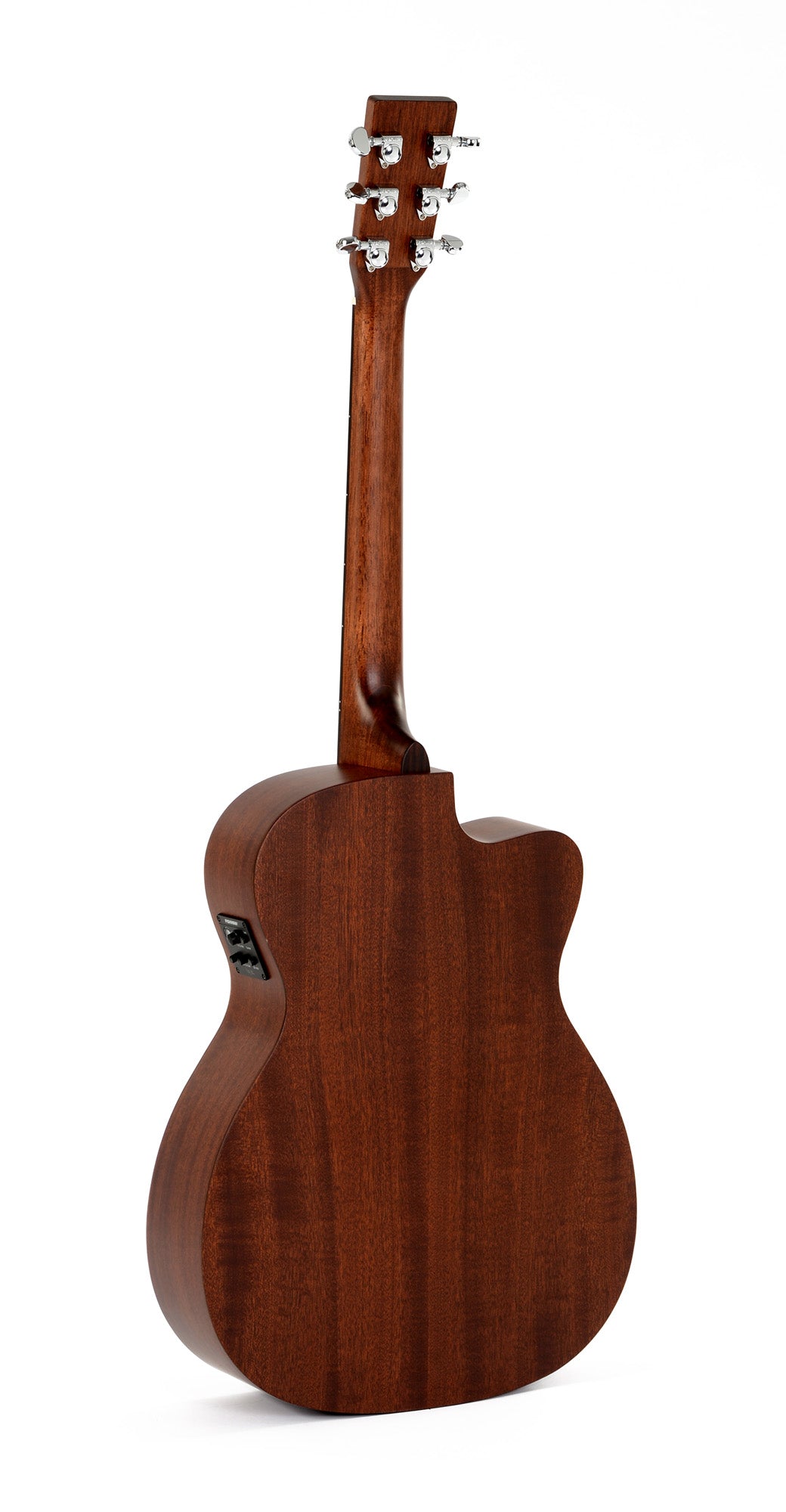 Modèle 000MC-15EL, Forme 000 pan coupé, table acajou massif, f/e acajou, touche micarta, EQ Fishman, naturel satiné, gaucher