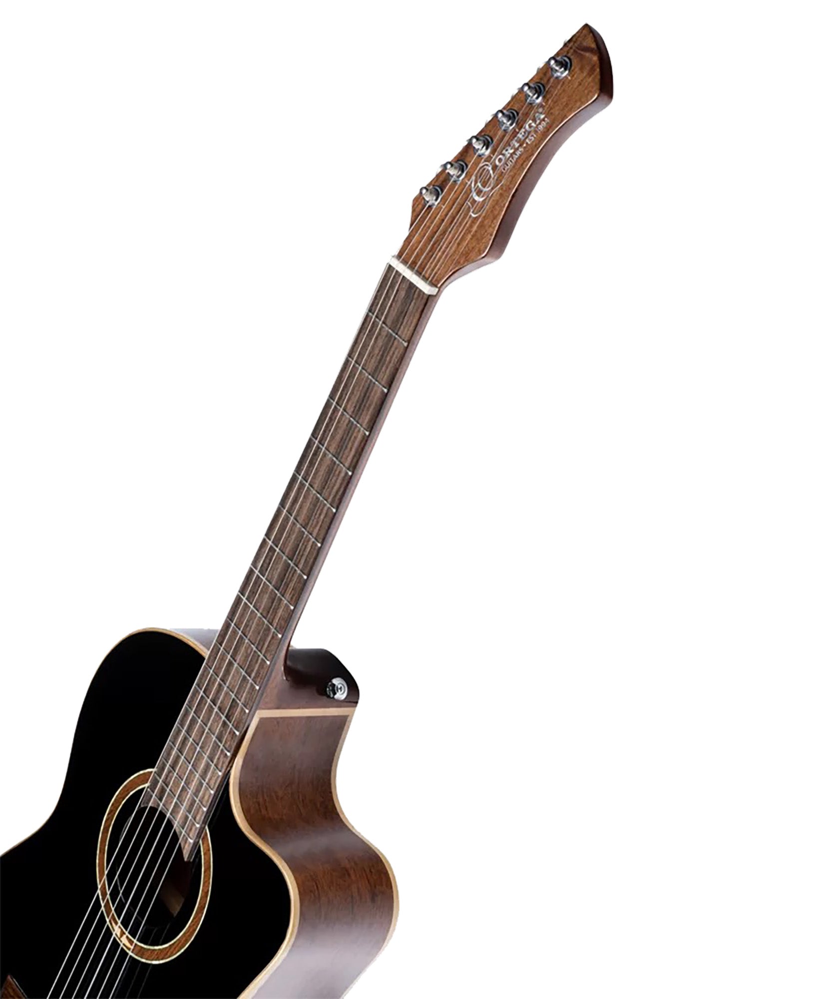 RCE238SN-BKT, Slim Neck, pan coupé, EQ MagusPro, table épicéa massif, manche acajou, sillet 48 mm, housse, noir brillant