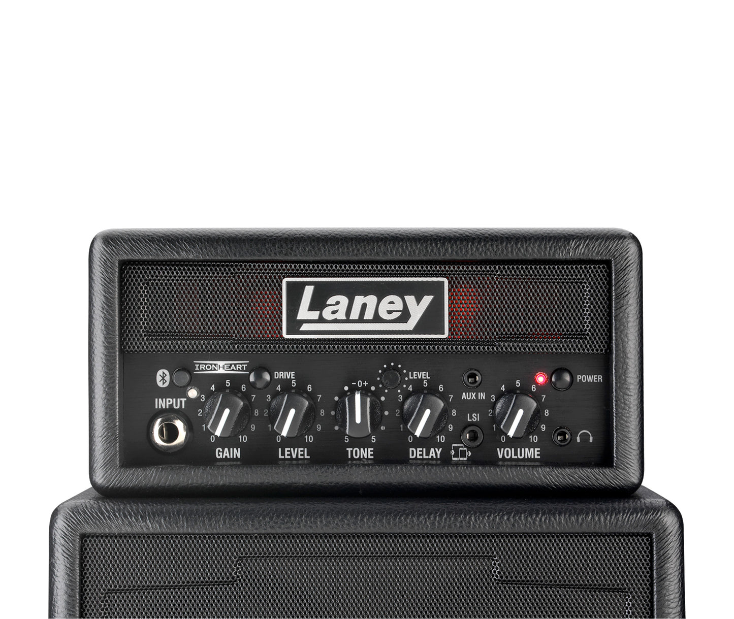 Ampli guitare MINISTACK-B-IRON stéréo 2x 3W, connexion Bluetooth, look Ironheart, 4 x HP 3", 2 canaux, connectique LSI, noir
