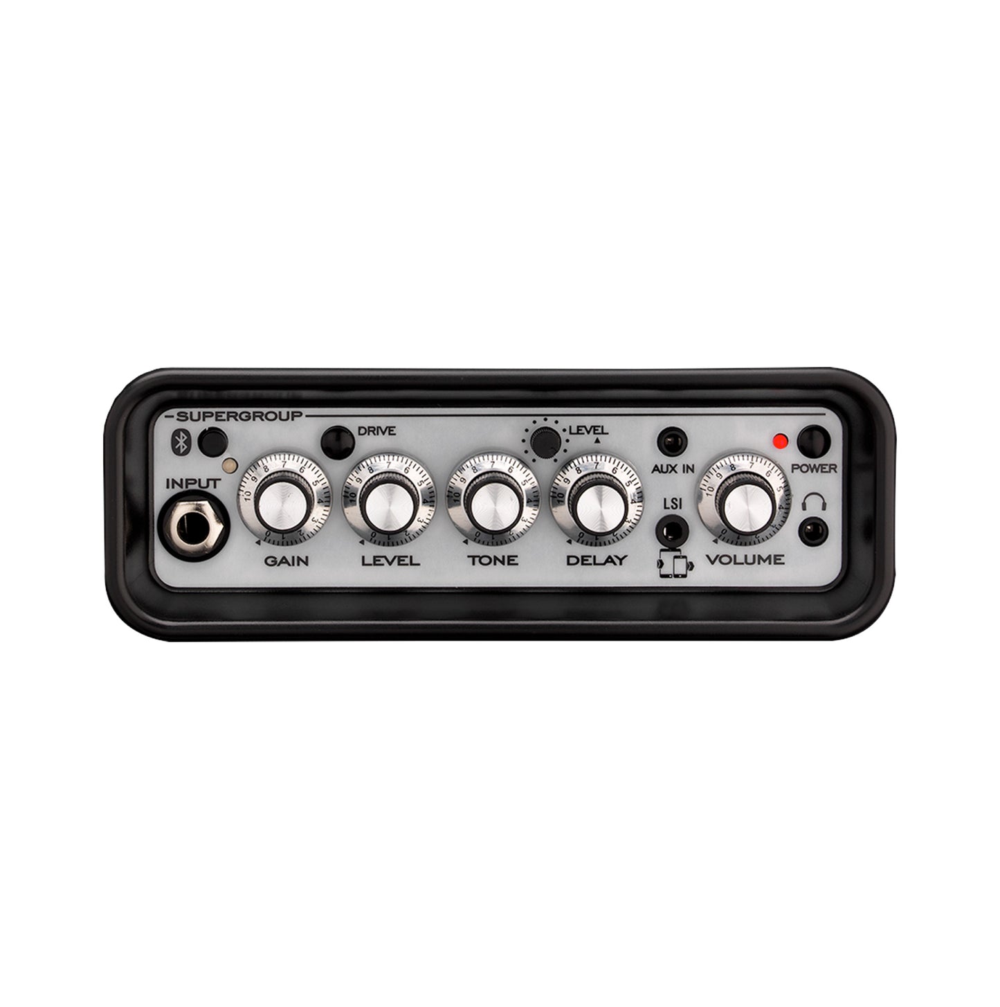 Ampli guitare stéréo 2x 3W, connexion Bluetooth, look Supergroup, 2x HP 3", 2 canaux, connectique LSI, noir