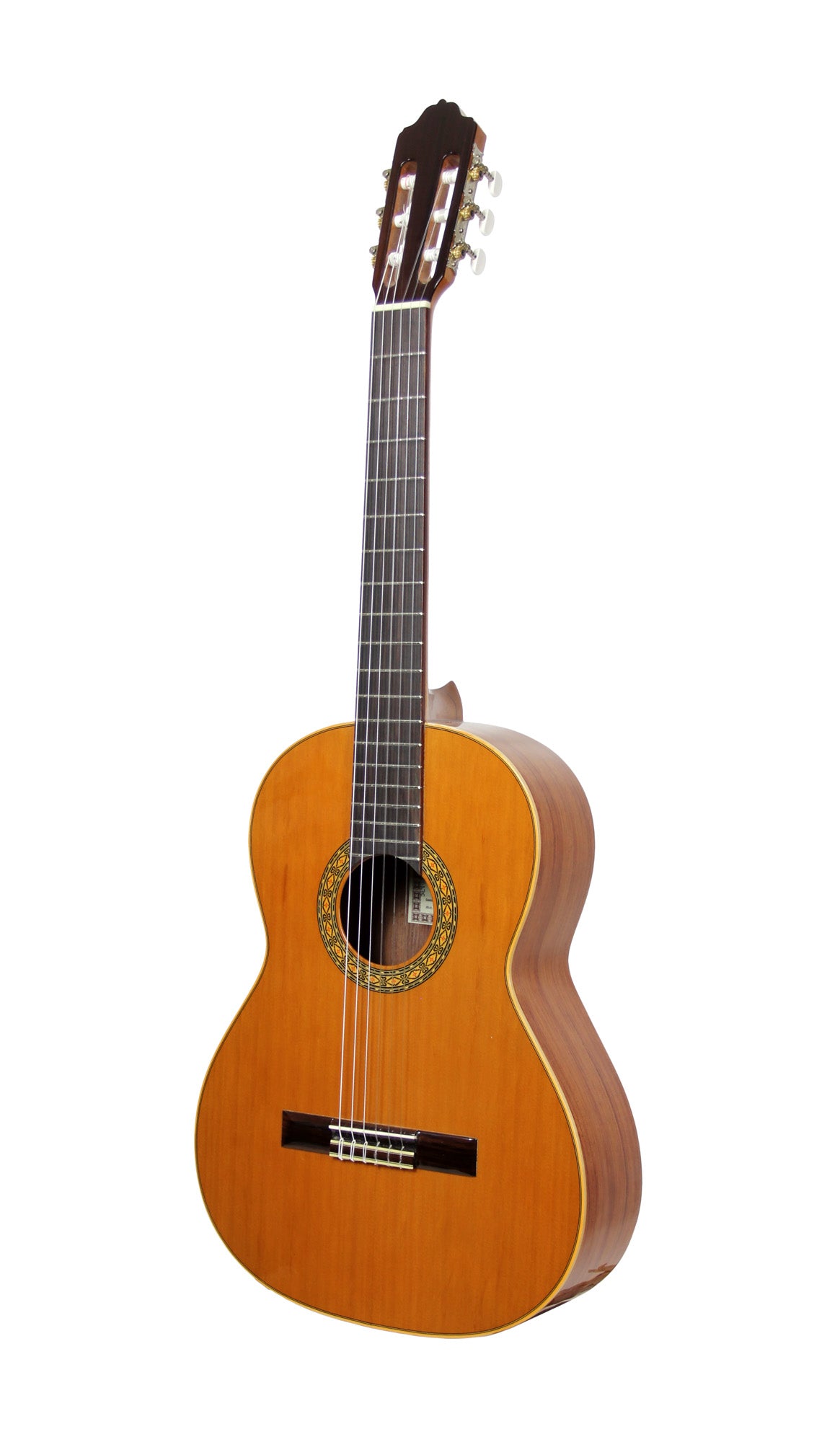 MOD.1, table cèdre massif, fond & éclisses bubinga, touche palissandre, manche okoumé, naturel pores ouverts