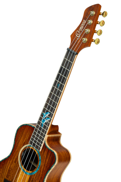 RUHZ30T-DO, modèle Ténor pan coupé, EQ Ortega MagusX/U (rechargeable), table, fond & eclisse acacia massif, housse, naturel