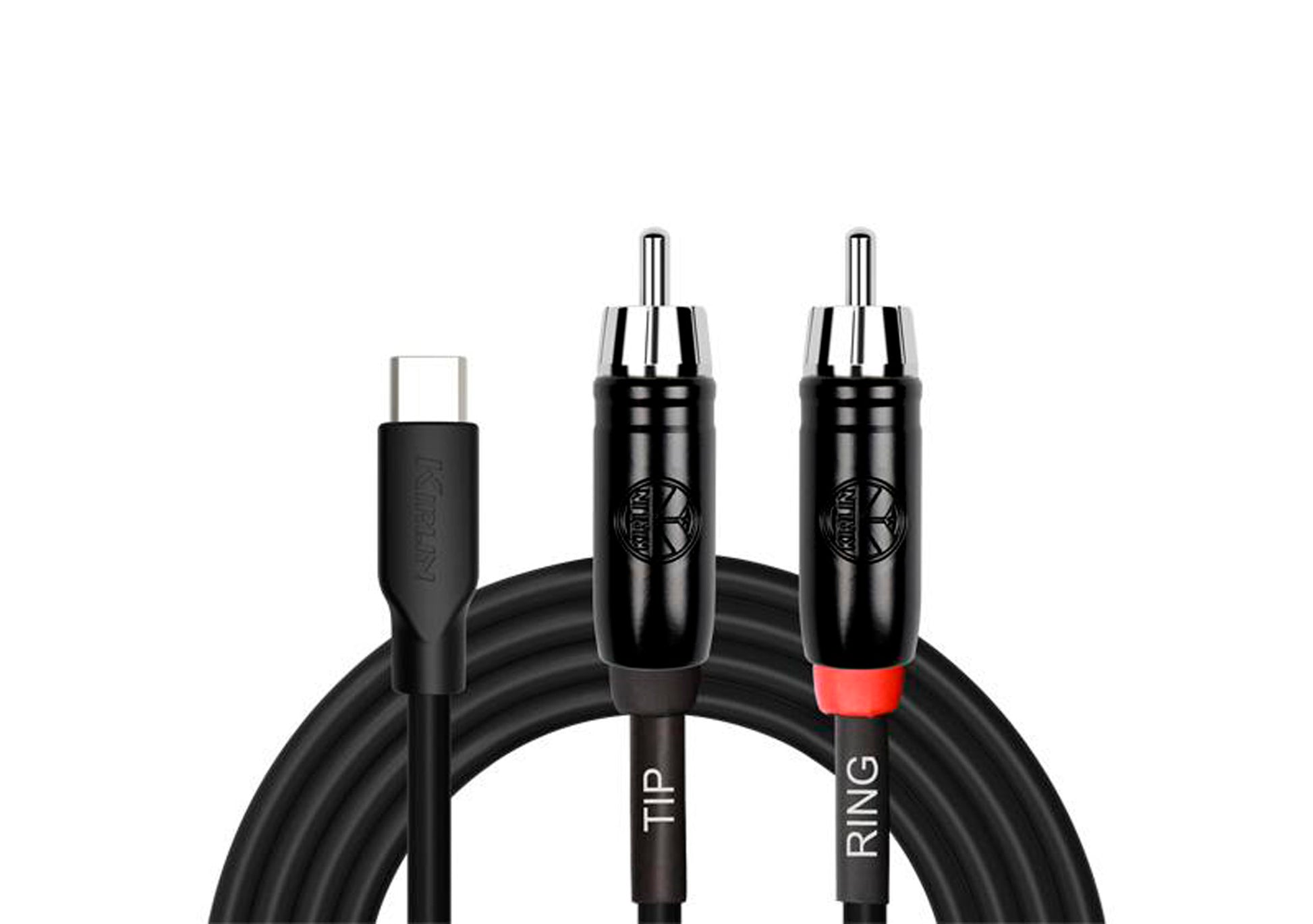 Câble patch USB-C/2x RCA, 3 mètres, noir