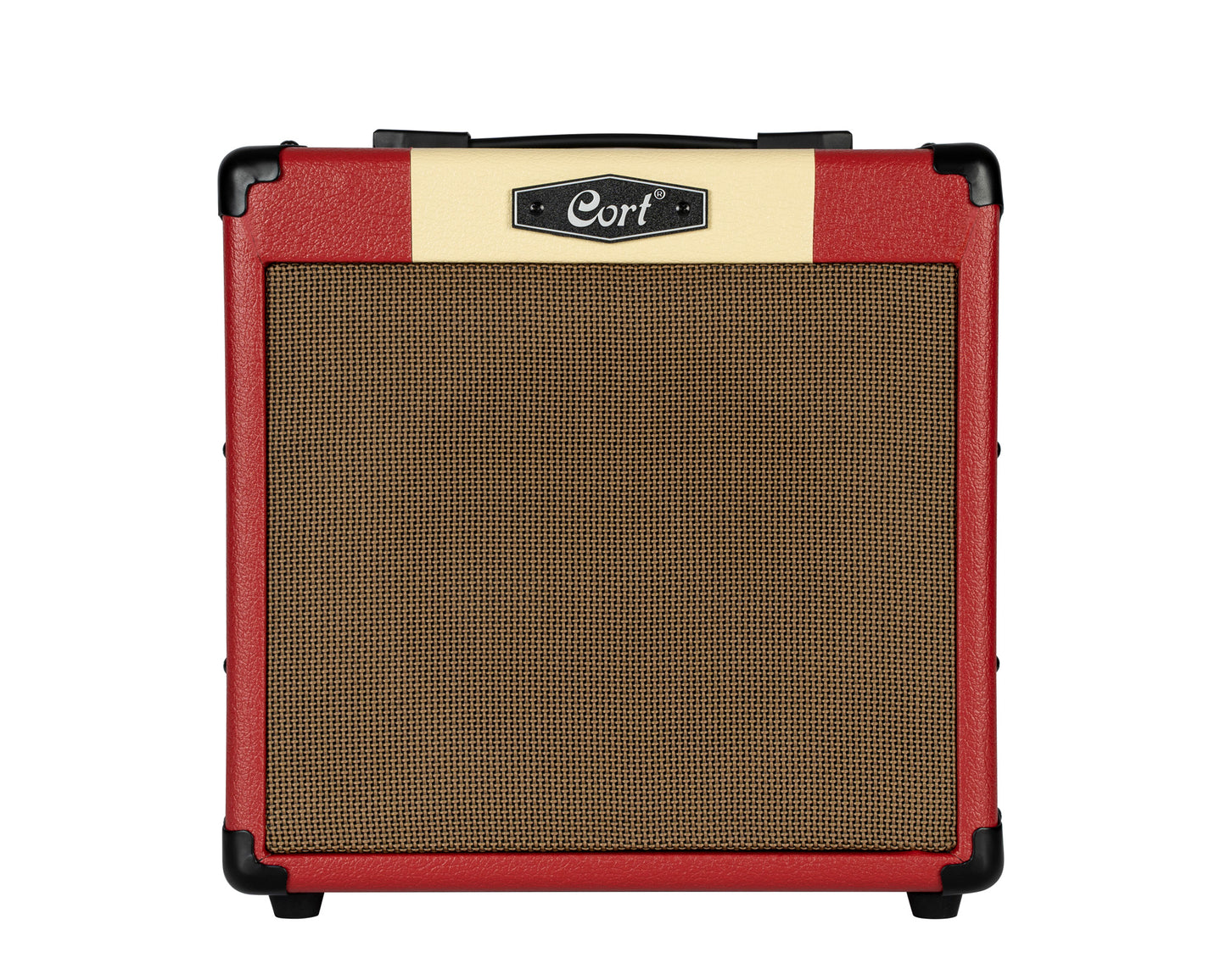Ampli guitare 15W, 1 x 8", 2 canaux, égaliseur 3 bandes, réverb, entrée CD/MP3 mini-Jack, sortie casque mini-Jack, rouge