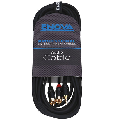 Câble patch Mini Jack stéréo/2x RCA mono, 1 mètre, noir