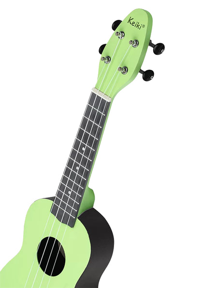 K2-TMO, pack ukulélé Soprano, table agathis, corps ABS galbé, manche okoumé, 12 frettes, accessoires, tomatillo satiné