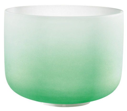 SINGING BOWL SONIC ENERGY CRISTAL 11" green, heart chakra, F4 349.23hz, quartz, couleur effet gelé