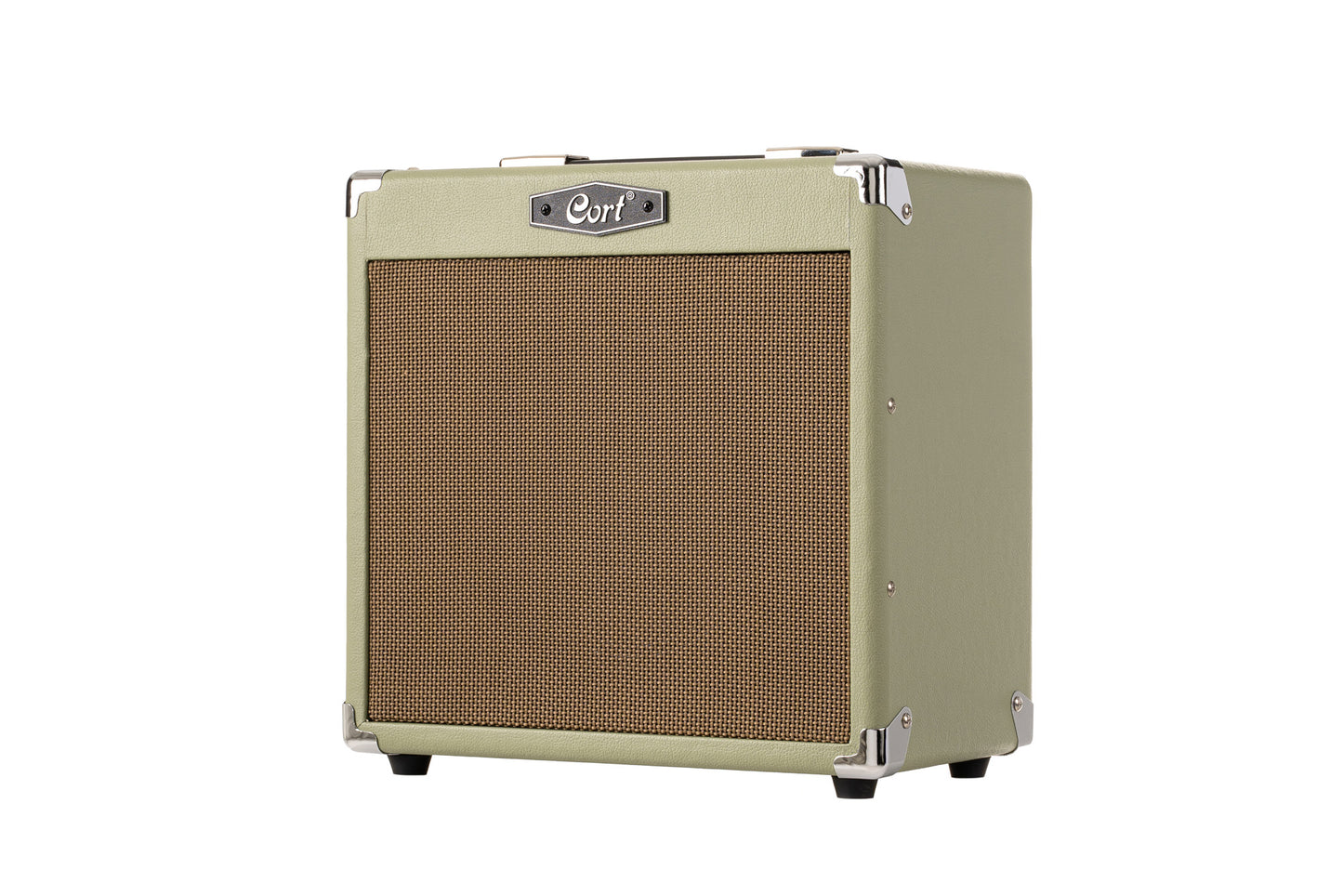 Ampli guitare 15W, 1 x 8", 2 canaux, égaliseur 3 bandes, réverb, entrée CD/MP3 mini-Jack, sortie casque mini-Jack, vert pale