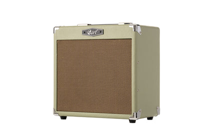 Ampli guitare 15W, 1 x 8", 2 canaux, égaliseur 3 bandes, réverb, entrée CD/MP3 mini-Jack, sortie casque mini-Jack, vert pale