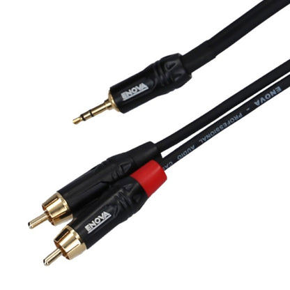 Câble patch Mini Jack stéréo/2x RCA mono, 1 mètre, noir