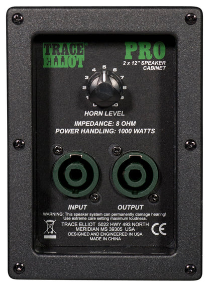 Enceinte basse 1000W, HP 2x 12", tweeter à compression HF Trace Elliot, compatible avec la tête d'ampli TE-1200, finition noir