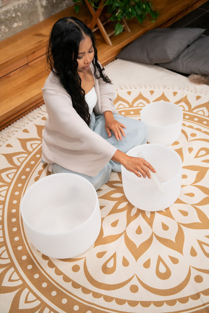 SET 3 SINGING BOWLS SONIC ENERGY CRYSTAL 432Hz / A4, F4, D4