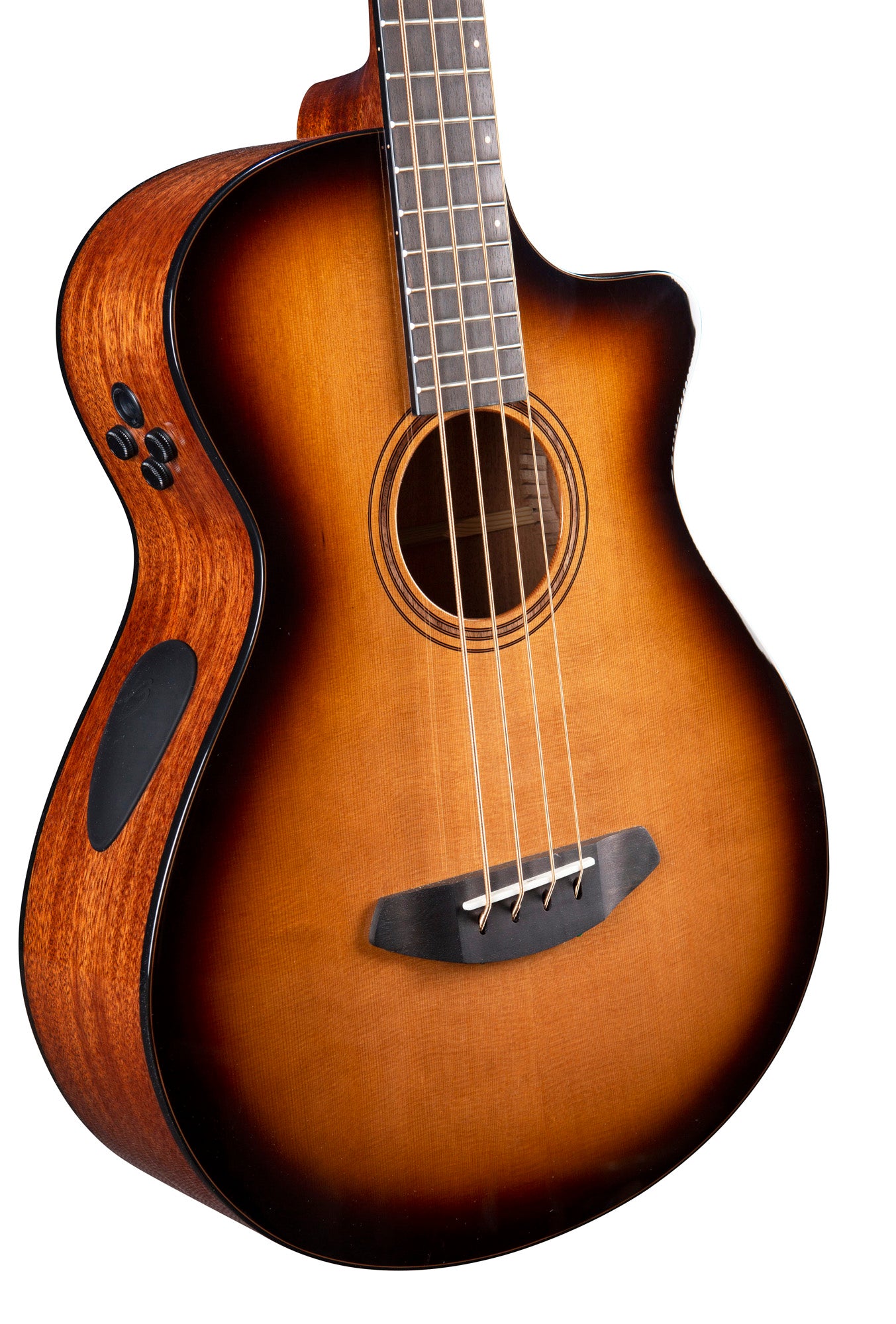 SOLO PRO CONCERTO EDGEBURST BASS CE, pan coupé, table cèdre rouge massif, f/e acajou massif, EQ Fishman Flex Plus-T, étui