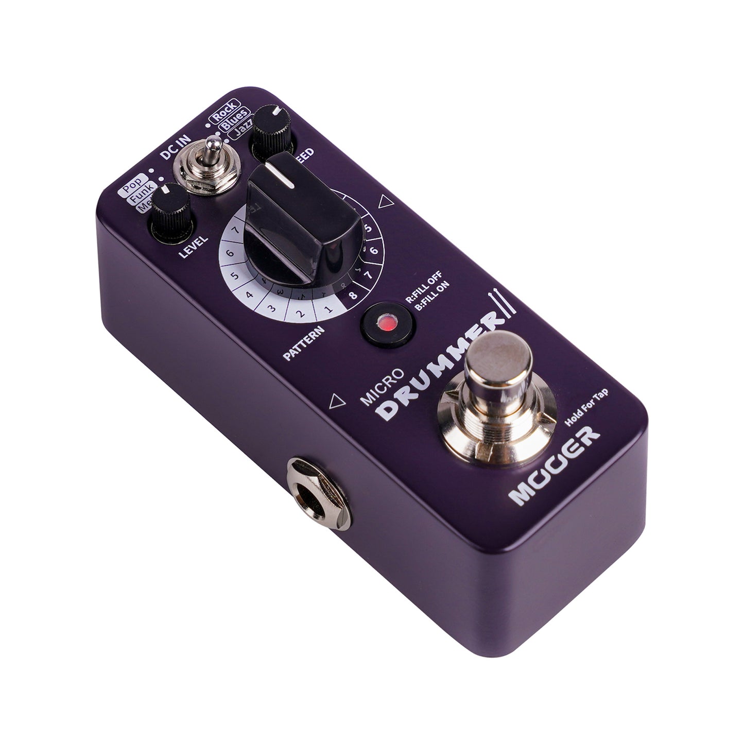 Pédale MICRO DRUMMER II, boite à rythmes numérique, 8 types de patterns dans 6 styles différents, 48 grooves au total, violet