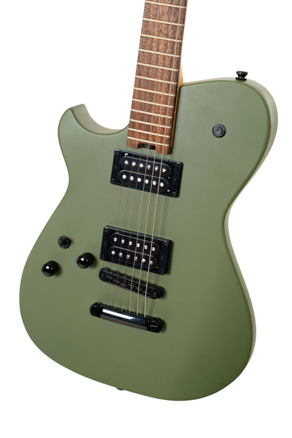 MBM-2HG-B, signature Matt Bellamy, corps tilleul, manche érable, micros,"Kill" bouton, gaucher, vert olive satiné