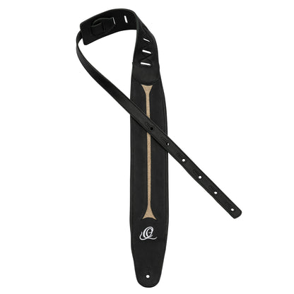 OSBS-2, courroie basse, cuir véritable, 3 couches et incrustation, largeur 9 cm, longueur 105 à 160 cm, vintage ash