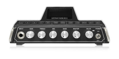 Tête amplifiée LITTLE TANK D15, 15W Class D, 25 simulations d'amplis haute-qualité, 20 simulations de haut-parleurs, gris