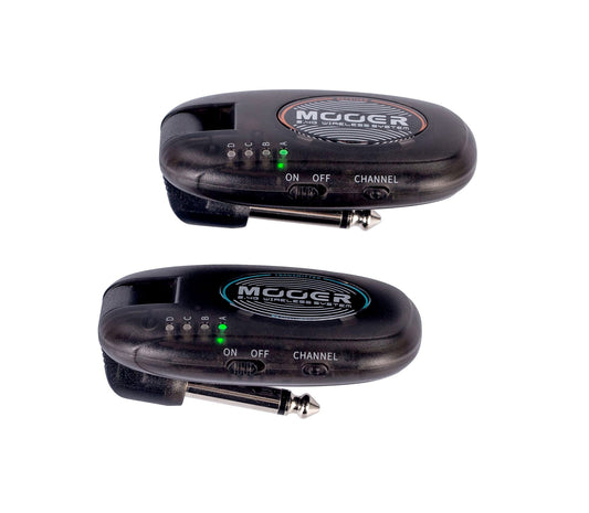 Système sans-fil pour guitare 4 canaux, émetteur et récepteur rechargeables, bande de fréquence 2.4 GHz, noir translucide