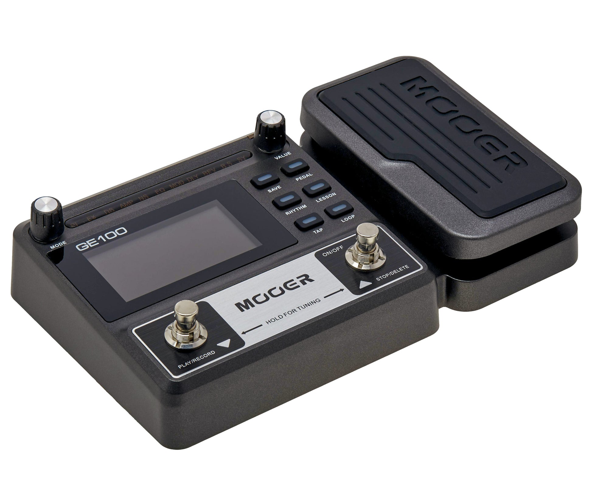 Pédalier multi-effets GE100, 8 modules d'effet et 66 types d'effets, 23 sons saturés & 7 simulations d'amplis, noir