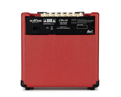 Ampli guitare 15W, 1 x 8", 2 canaux, égaliseur 3 bandes, réverb, entrée CD/MP3 mini-Jack, sortie casque mini-Jack, rouge