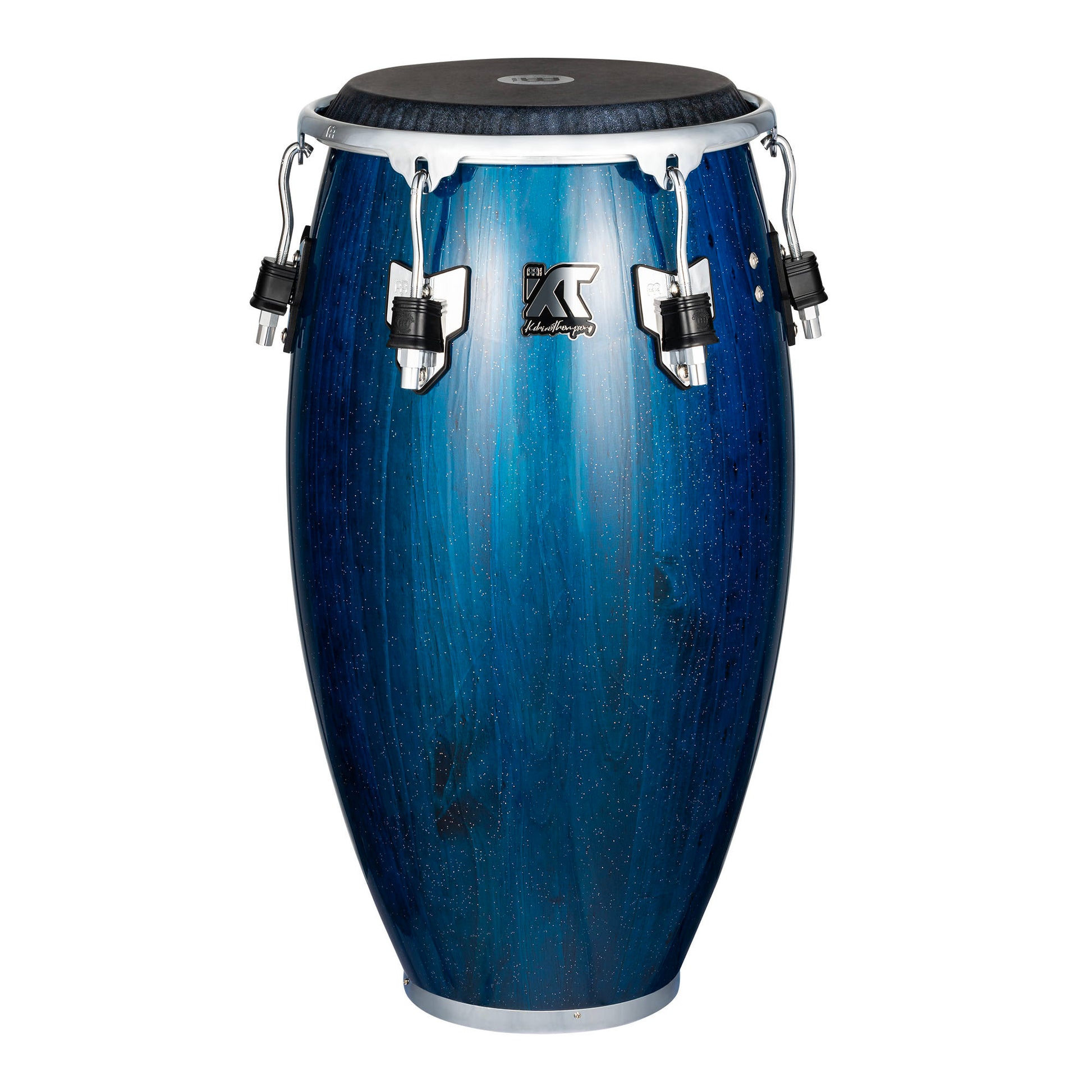 Conga William 'Kachiro' 11" 3/4, fût pin de Nouvelle-Zélande 3 plis, hauteur 76.2cm, peau cuir de veau noir, cercles SSR 4mm