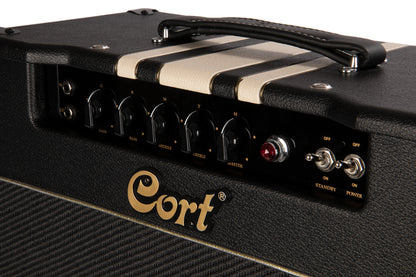 Ampli à lampes 15W, 1 x 12" Moollon G12-30M, préampli 3 x 12AX7, ampli 2 x EL84, boucle d'effet, poids: 17 kg, noir