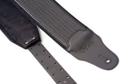 Courroie modèle B-BOND 80, extérieur synthétique, largeur 8 cm, longueur 95 à 150 cm, porte-médiators intégré, noir