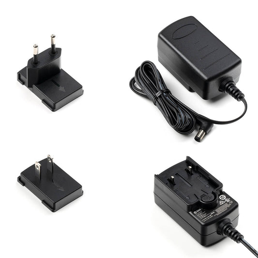 Alimentation 9V DC 1.3A, 100-240V, livrée avec deux fiches interchangeables (EU/US)