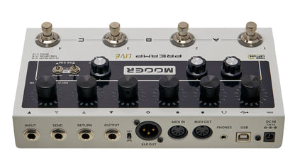 Pédalier préampli numérique PREAMP LIVE, 12 canaux préamplis indépendants (3 banques), 50 modèles d'amplificateur, blanc