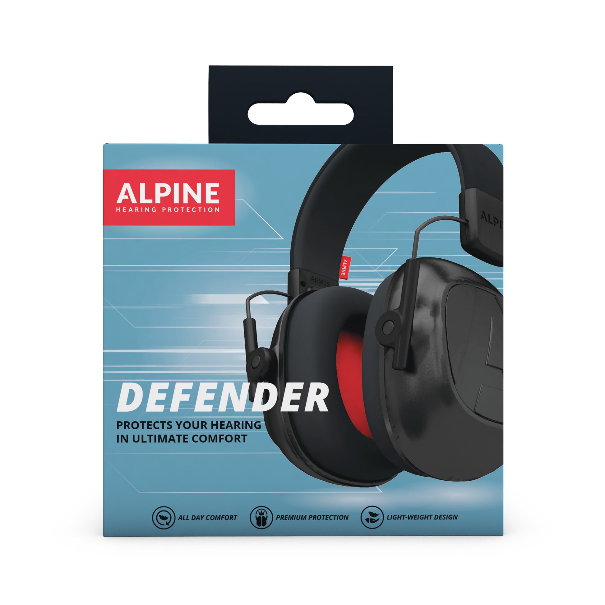 Defender, casque auditif premium multi-usage, atténuation 26 dB, réglable et rabattable, matériaux de haute qualité, noir