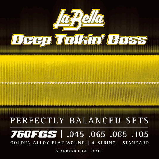 Jeu pour basse électrique DEEP TALKIN' BASS FLATS"Gold", alliage doré, filé plat, 4 cordes Standard (45-65-85-105)