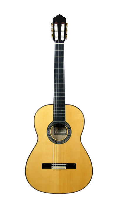 5FES, Flamenca, table épicéa massif, fond & éclisses red gum, manche okoumé, touche palissandre