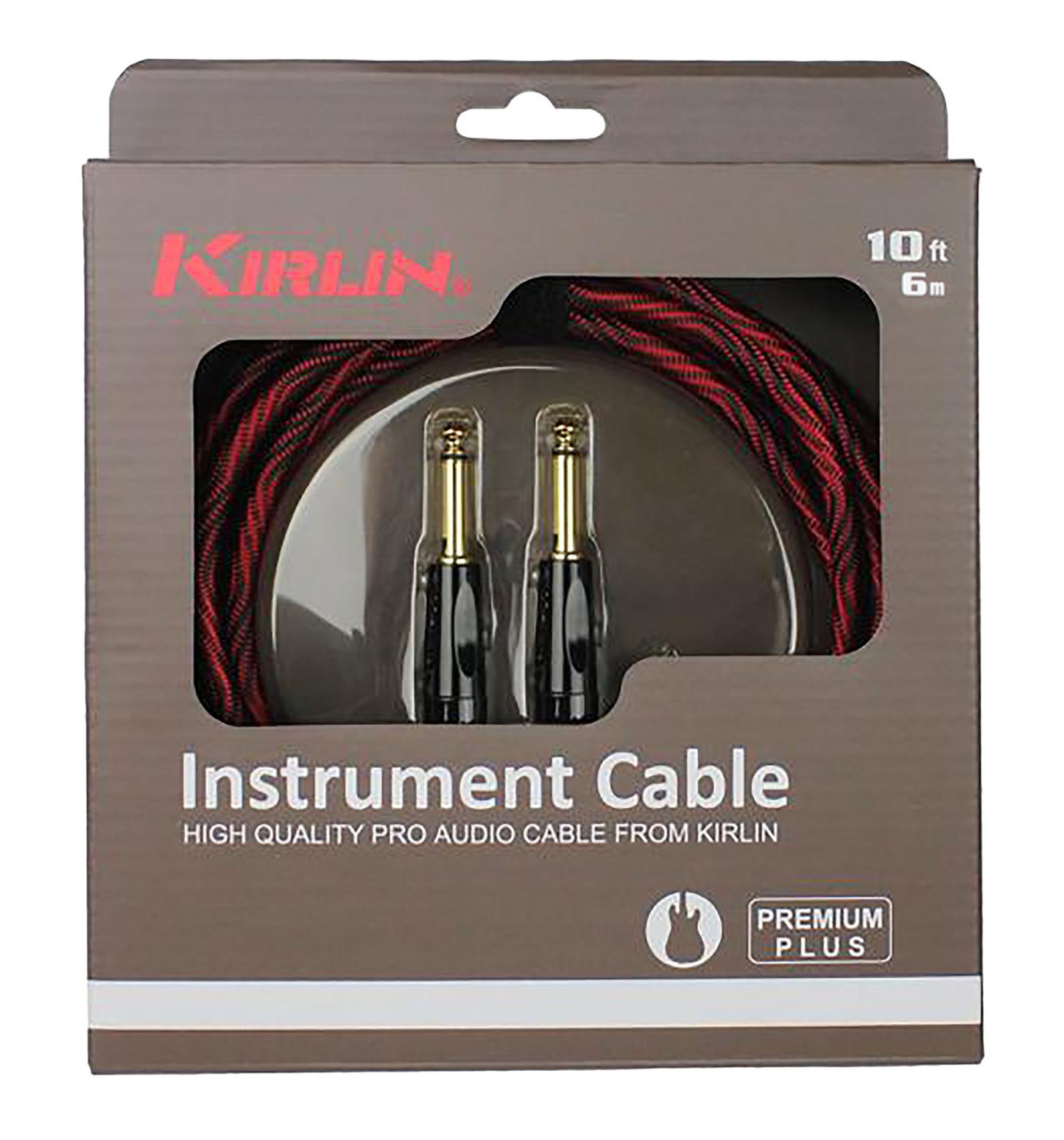 Câble instrument PREMIUM PLUS WAVE Jack/Jack, 6 mètres, noir et rouge