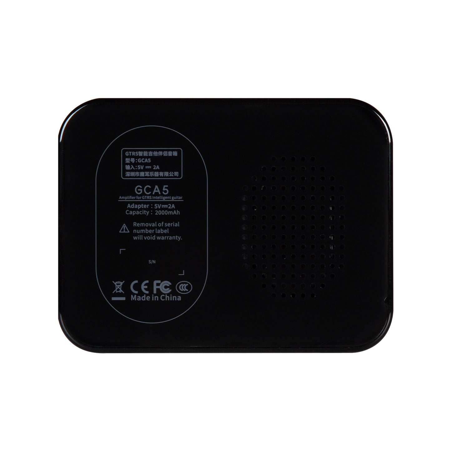 Amplificateur GCA5, 5W, HP 2.2", connexion Bluetooth, entrée Jack 6.35, fonctionne sur batterie, noir