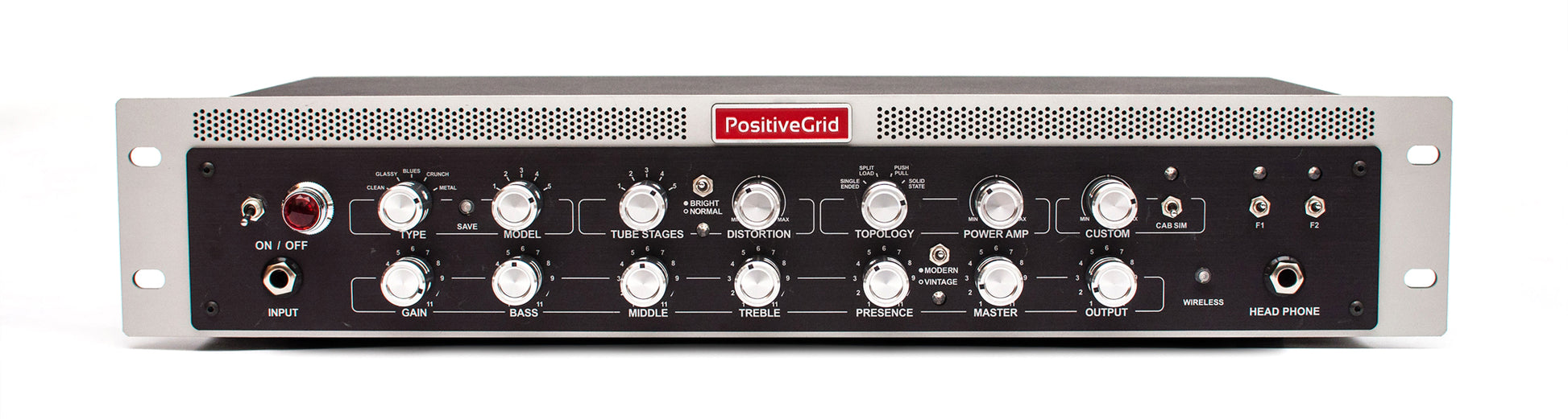 BIAS Rack Amplifier, rack amplifié pour guitare et basse, 600W @ 8 ohms Class D, 4.53 kg, argent