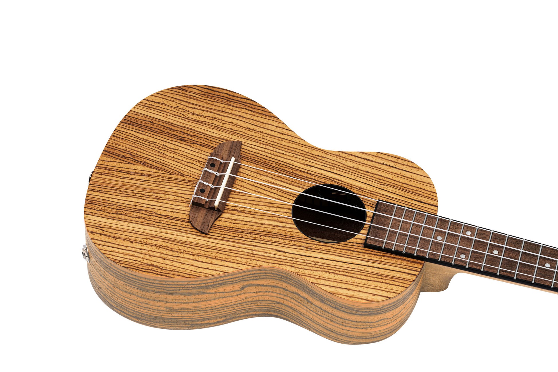 RFU11ZE, modèle Concert, EQ MagusUke, table zebrawood, f/e zebrawood, manche acajou, housse, naturel satiné