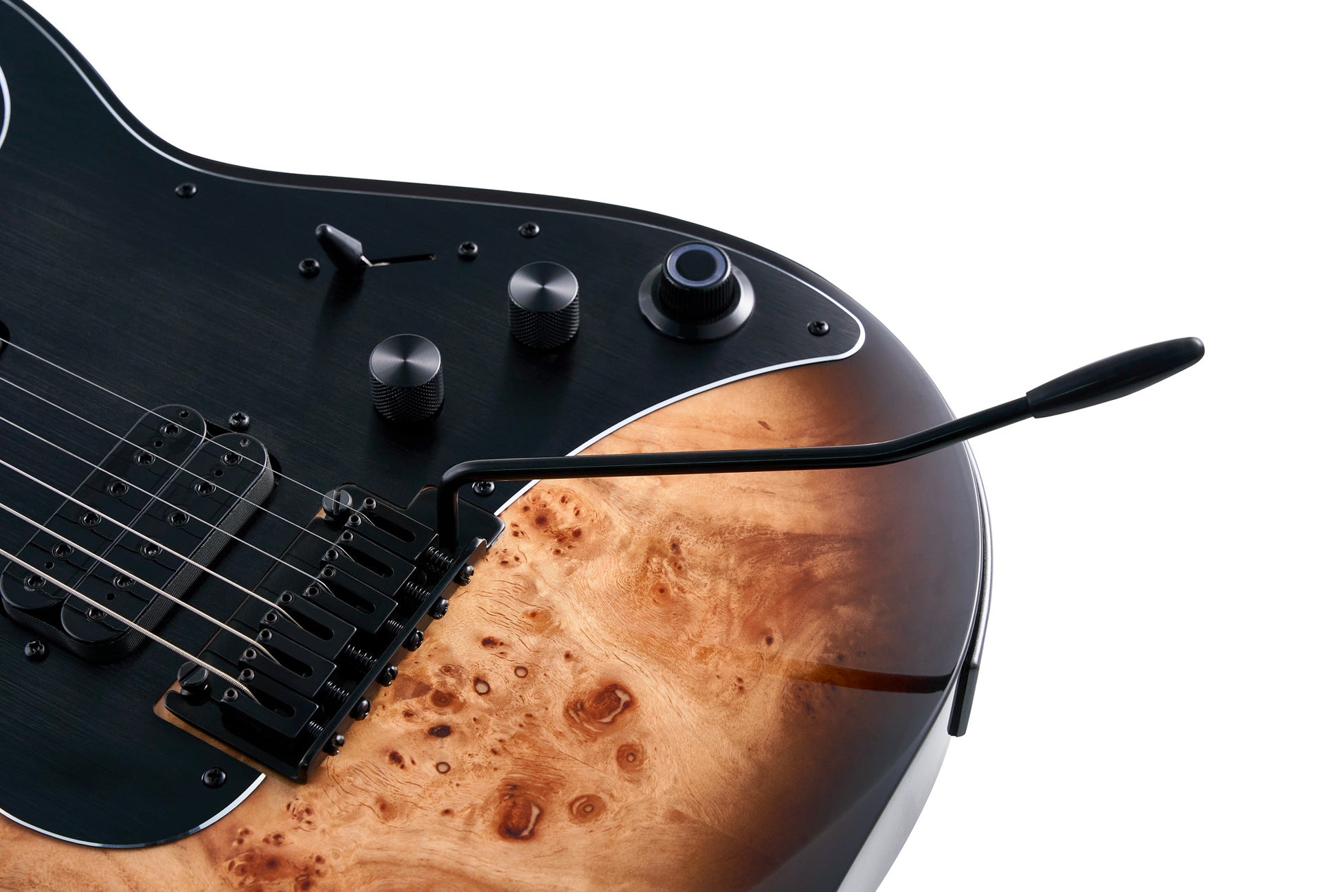 GTRS M810, corps aulne, manche érable torréfié, table loupe de peuplier, touche palissandre, processeur GTRS, natural burst