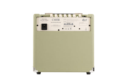 Ampli guitare 15W, 1 x 8", 2 canaux, égaliseur 3 bandes, réverb, entrée CD/MP3 mini-Jack, sortie casque mini-Jack, vert pale
