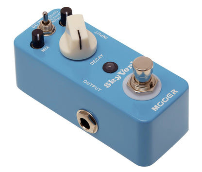 Pédale SKYVERB, réverb numérique haute qualité 3 modes (Studio/ Church/ Plate), boîtier métal, true bypass, bleu