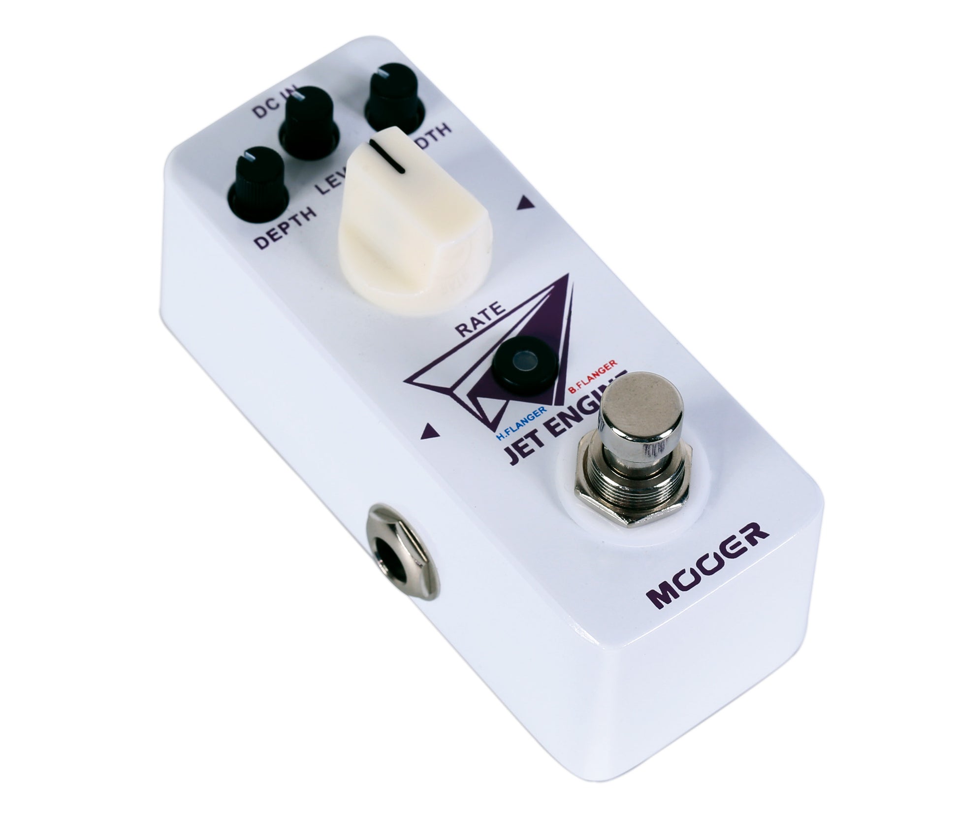 Pédale JET ENGINE, flanger numérique deux modes (H.Flanger/B.Flanger), boîtier métal, true bypass, blanc