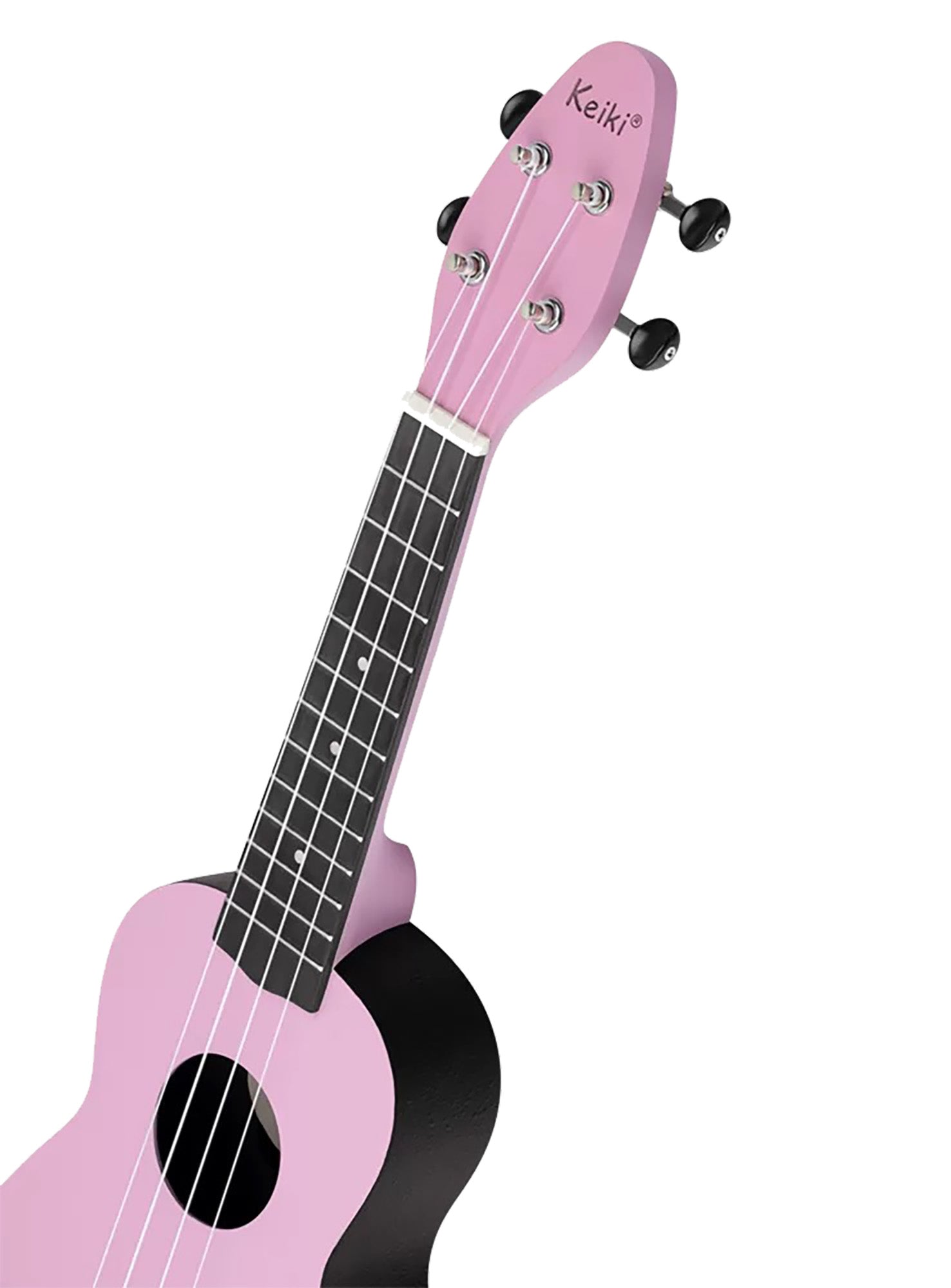 K2-FYD, pack ukulélé Soprano, table agathis, corps ABS galbé, manche okoumé, 12 frettes, accessoires, fairy dust satiné