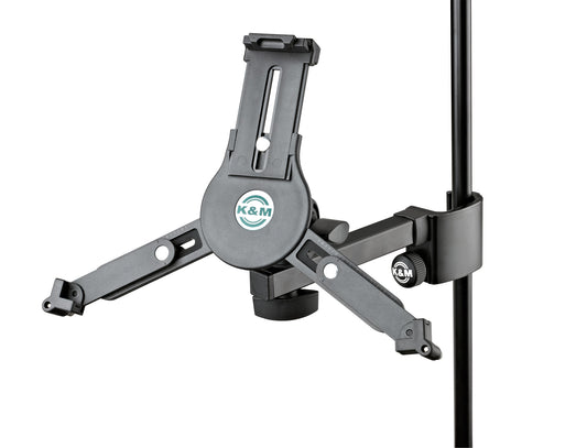 Support de tablette universel K&M 19791, fixation par serrage