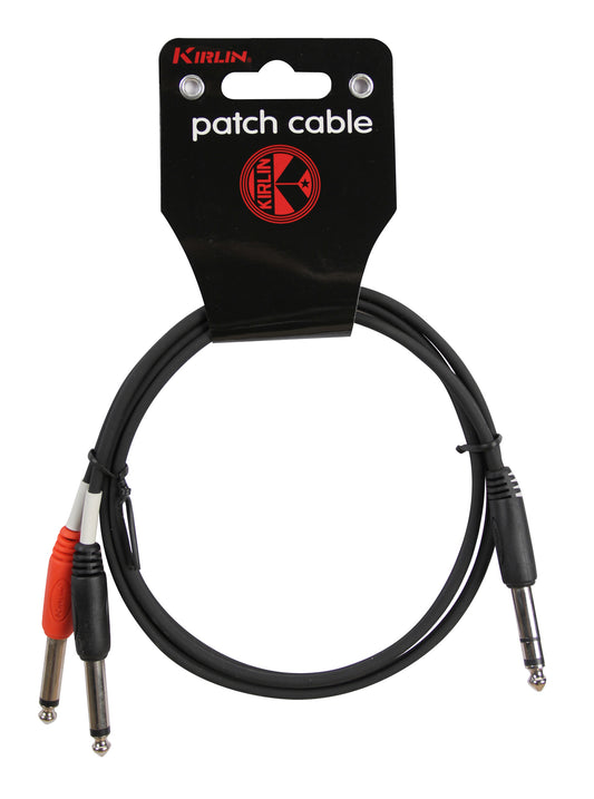 Câble patch ENTRY Jack stéréo/2x Jack mono, 1 mètre, noir