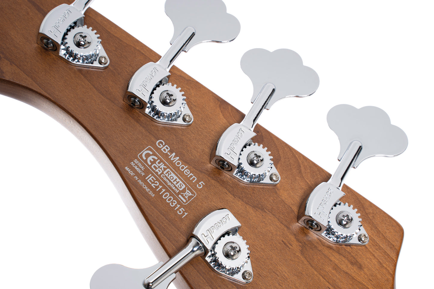 GB-MODERN 5, 5 cordes, table peuplier figuré, corps érable/paulownia/frêne, micros Nordstrand, préampli MarkBass, charcoal grey