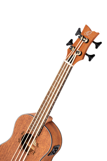 LIZZY, EQ MagusUkebass, table acajou, fond & éclisses acajou, manche acajou (45 mm au sillet), 15 frettes, housse, gaucher