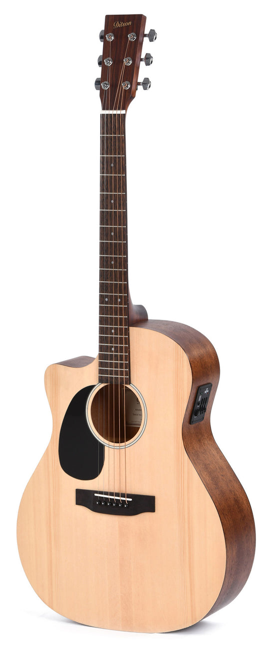 Modèle GC-10EL, Grand OM pan coupé, table épicéa Sitka, fond & éclisses acajou, manche acajou, EQ Sigma, naturel satiné, gaucher