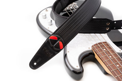 Courroie modèle M-BOND 60, extérieur synthétique, largeur 6 cm, longueur 95 à 150 cm, porte-médiators intégré, noir