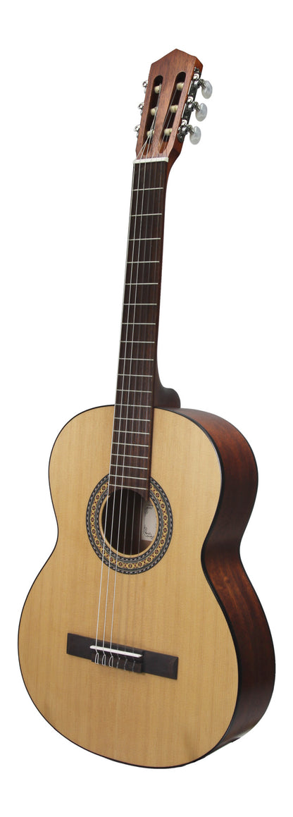 Guitare classique 4/4, table épicéa, fond & éclisses acajou, manche acajou, sillet 52 mm, cordes Bosset, naturel pores ouverts