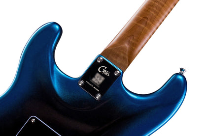 GTRS P800, corps aulne, manche érable flammé torréfié, touche palissandre, micros et processeur GTRS, dark night